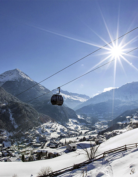Winteraufnahme Gondel Bergbahn Sölden